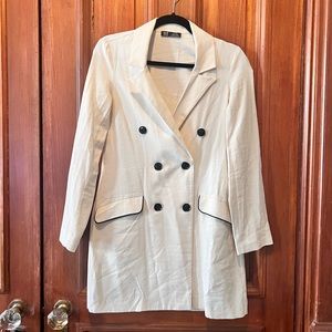 White and Black Blazer Dress